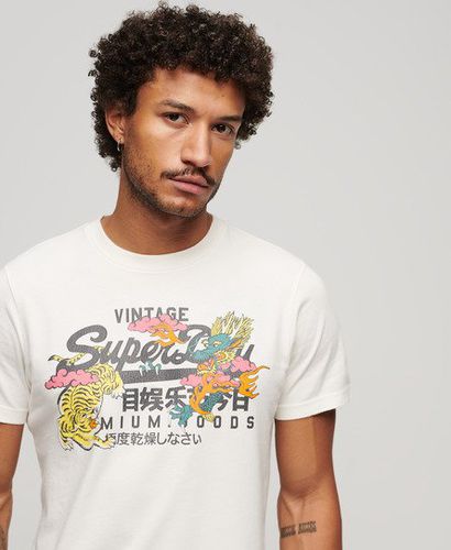 Men's Japanese Graphic Logo T-Shirt / Off - Size: L - Superdry - Modalova
