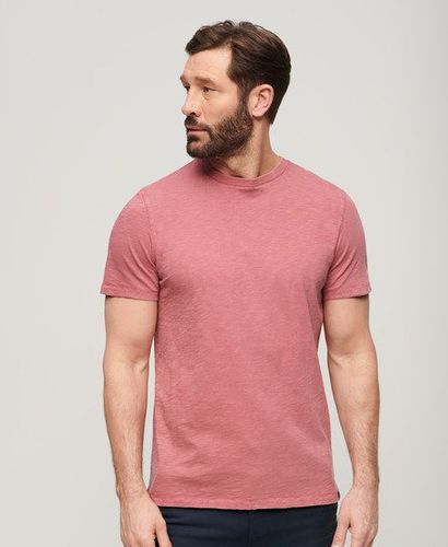 Men's Crew Neck Slub Short Sleeved T-shirt Pink / Mesa Rose Pink - Size: M - Superdry - Modalova