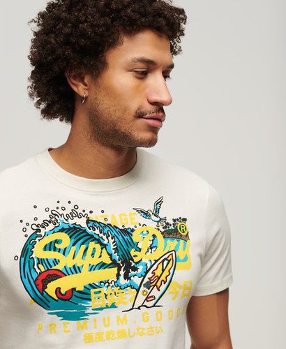 Men's LA Vintage Logo Graphic T-Shirt White/Yellow / Off White - Size: L - Superdry - Modalova