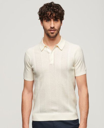 Men's Short Sleeve Knitted Polo Shirt White / Off White - Size: L - Superdry - Modalova