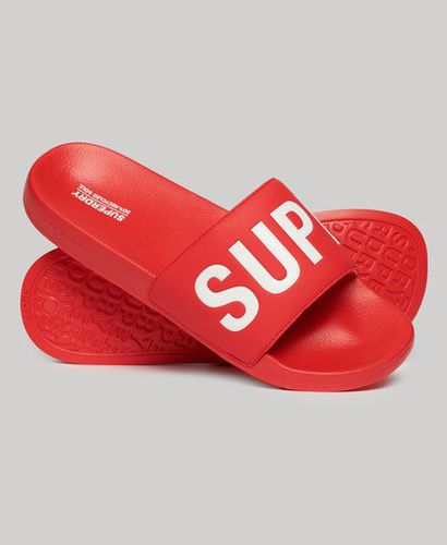 Men's Vegan Core Pool Sliders Red / Apple Red/optic - Size: 6-7 - Superdry - Modalova