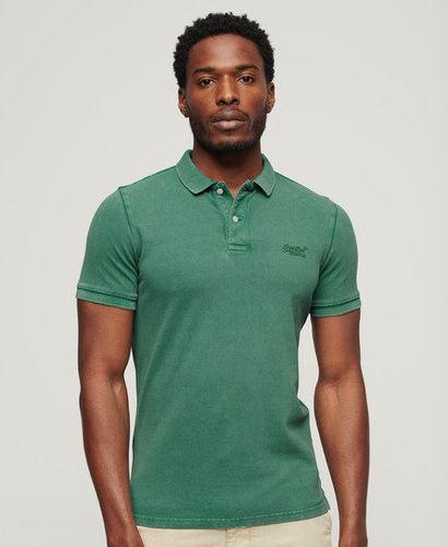 Men's Destroyed Polo Shirt Green / Light Fern Green - Size: L - Superdry - Modalova