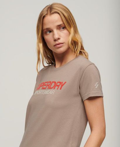 Women's Sportswear Logo Fitted T-Shirt Beige / Deep Beige Slub - Size: 12 - Superdry - Modalova