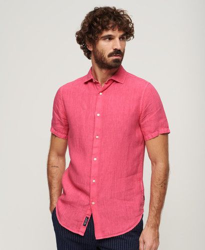 Men's Studios Casual Linen Shirt Pink / New House Pink - Size: M - Superdry - Modalova