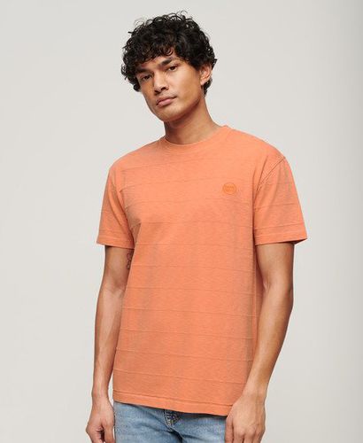 Men's Organic Cotton Vintage Texture T-Shirt Orange / Smoked Rust Orange - Size: L - Superdry - Modalova