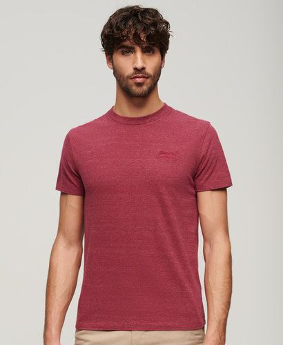 Men's Organic Cotton Essential Logo T-Shirt Red / Berry Red Marl - Size: XL - Superdry - Modalova