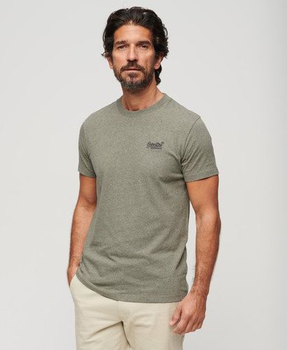 Men's Organic Cotton Essential Logo T-Shirt in Light Mint Green Marl