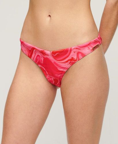 Women's Printed Cheeky Bikini Bottoms Pink / Malibu Pink Marble - Size: 12 - Superdry - Modalova