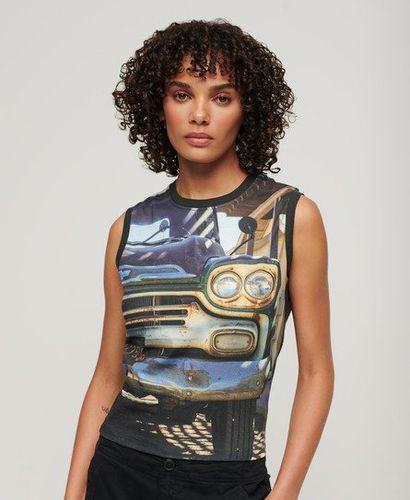 Women's Sub Print Vest Top Multiple Colours / Car Aop - Size: 10 - Superdry - Modalova