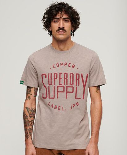 Men's Copper Label Workwear T-Shirt Beige / Deep Beige Slub - Size: L - Superdry - Modalova