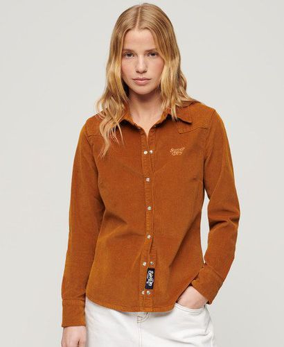 Women's Cord Western Shirt Tan / Bold Tan - Size: 14 - Superdry - Modalova