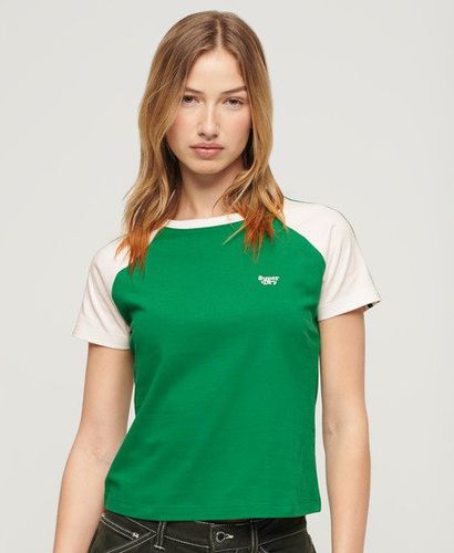 Women's Essential Logo Retro T-Shirt Green / Bosphorus Green/Optic - Size: 10 - Superdry - Modalova
