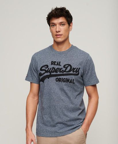 Men's Embroidered Vintage Logo T-Shirt / Frosted Navy Grit - Size: L - Superdry - Modalova