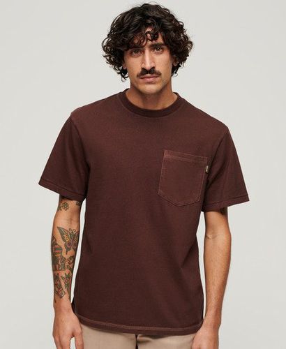 Men's Contrast Stitch Pocket T-Shirt Brown / Washed Brown - Size: S - Superdry - Modalova