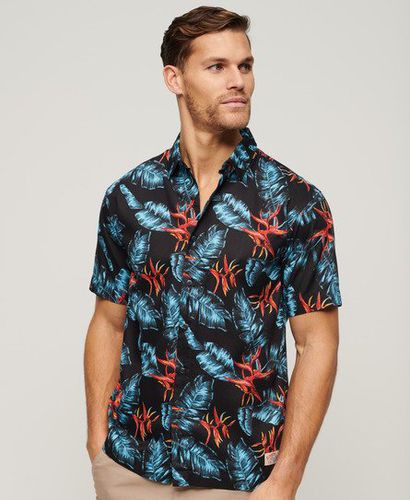 Men's Hawaiian Shirt Navy / Dark Navy Fire - Size: Xxl - Superdry - Modalova