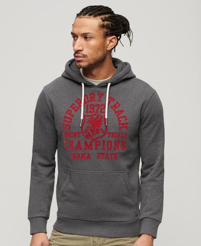 Men's Track & Field Athletic Graphic Hoodie / Granite Marl - Size: XL - Superdry - Modalova