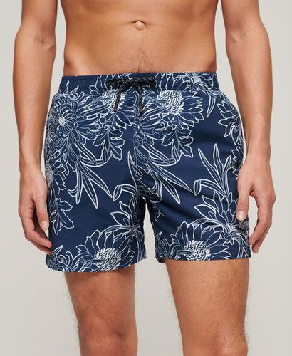 Men's Printed 15-inch Recycled Swim Shorts Blue / Blue Chrysanthemum Print - Size: L - Superdry - Modalova