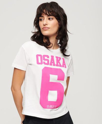 Women's Osaka 6 Neon 90s Tee White / Optic - Size: 8 - Superdry - Modalova