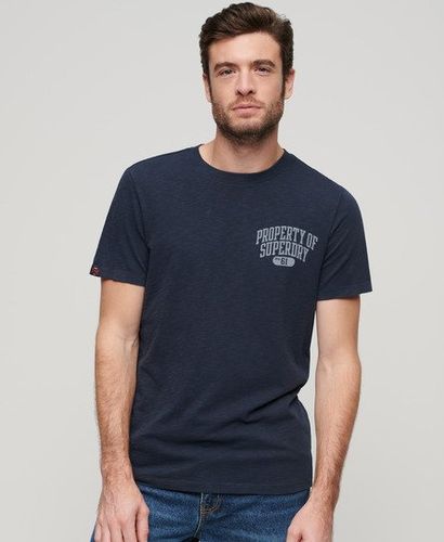 Men's Athletic College Graphic T-Shirt Navy / Eclipse Navy Slub - Size: M - Superdry - Modalova