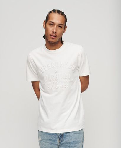 Men's Embossed Workwear Graphic T-Shirt / Ecru - Size: XL - Superdry - Modalova