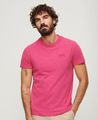 Men's Organic Cotton Essential Logo T-Shirt / Magenta Marl - Size: L - Superdry - Modalova