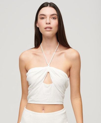 Women's Crop Cut Out Woven Top White / Off White - Size: 12 - Superdry - Modalova