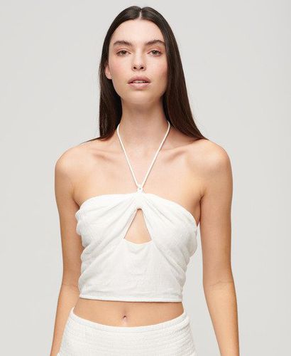 Women's Crop Cut Out Woven Top White / Off White - Size: 14 - Superdry - Modalova