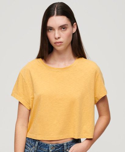 Women's Slouchy Cropped T-Shirt Yellow / Sauterne Yellow - Size: 14 - Superdry - Modalova