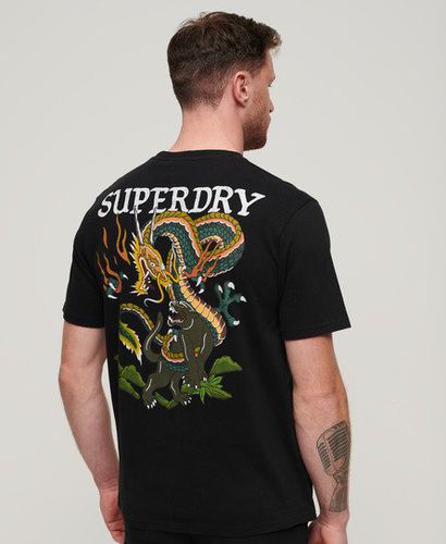 Men's Tattoo Graphic Loose Fit T-Shirt / Washed - Size: L - Superdry - Modalova