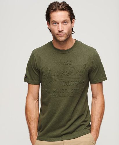 Men's Embossed Vintage Logo T-Shirt Green / Thrift Olive Marl - Size: S - Superdry - Modalova