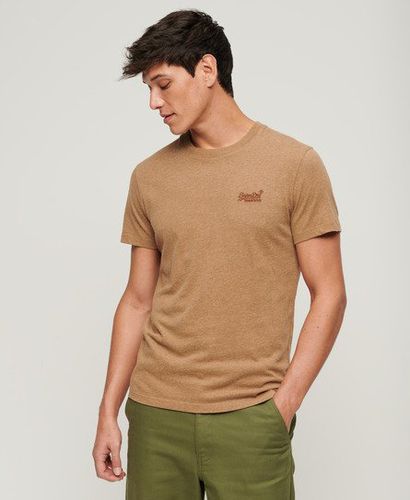 Men's Organic Cotton Essential Logo T-Shirt Brown / Buck Tan Brown Marl - Size: M - Superdry - Modalova