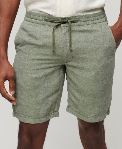 Men's Drawstring Linen Shorts Green / Sage Green/optic - Size: S - Superdry - Modalova