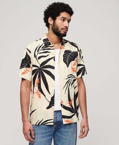 Men's Hawaiian Shirt White / Silhouette Off White - Size: Xxl - Superdry - Modalova