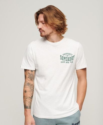 Men's Athletic College Graphic T-Shirt White / Optic Slub - Size: M - Superdry - Modalova