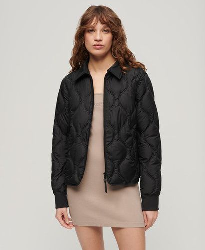 Ladies Lightweight Quilted Studios Cropped Liner Jacket, Black, Size: 10 - Superdry - Modalova
