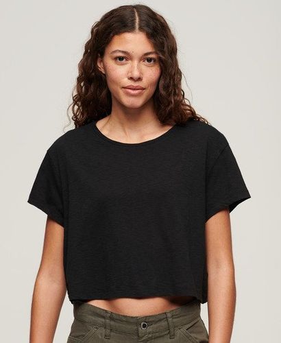 Women's Slouchy Cropped T-Shirt Black - Size: 12 - Superdry - Modalova