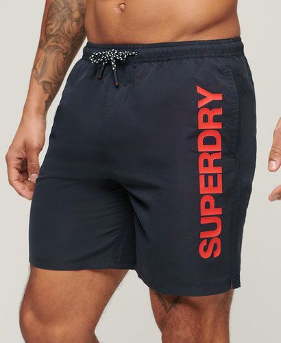Men's Sport Graphic 17-inch Recycled Swim Shorts Navy / Richest Navy - Size: L - Superdry - Modalova