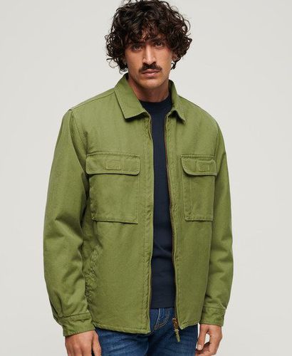 Men's Surplus Zip Through Overshirt Green / Olivine Green - Size: L - Superdry - Modalova