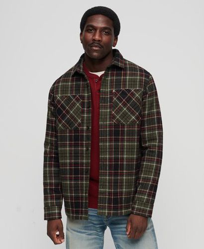 Men's The Merchant Store - Quilted Overshirt Green / Rifle Green Check - Size: M - Superdry - Modalova