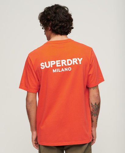 Men's Luxury Sport Loose Fit T-Shirt Red / Cherry Tomato Red - Size: L - Superdry - Modalova