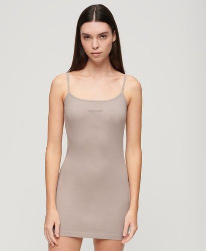 Damen Geripptes Trägerkleid mit Stickerei - Größe: 38 - Superdry - Modalova
