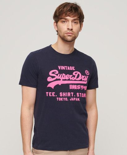 Herren Neonfarbenes T-Shirt mit Vintage-Logo - Größe: XL - Superdry - Modalova