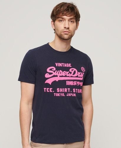 Men's Neon Vintage Logo T-Shirt Navy / French Navy - Size: M - Superdry - Modalova