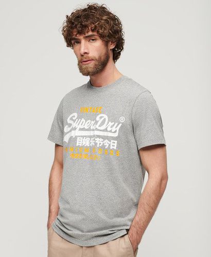 Men's Vintage Logo Duo T-Shirt Light Grey / Light Grey Grit - Size: M - Superdry - Modalova