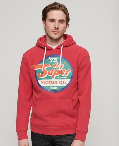 Men's Gasoline Workwear Graphic Hoodie Red / Soda Pop Red - Size: S - Superdry - Modalova