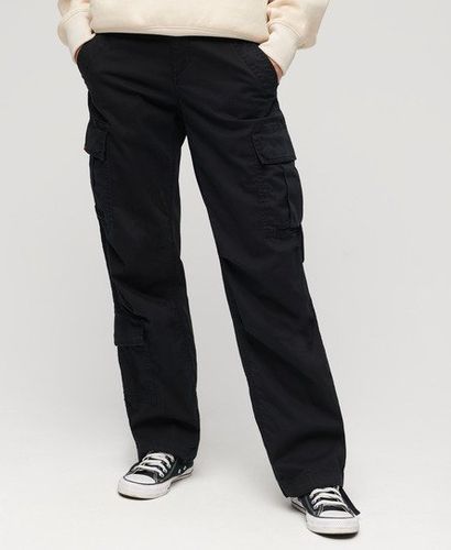 Women's Low Rise Straight Cargo Pants Black / Washed Black - Size: 28 - Superdry - Modalova