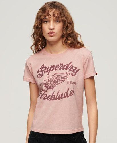 Women's Acrhive Kiss Printed T-shirt Pink / Somon Pink Marl - Size: 8 - Superdry - Modalova