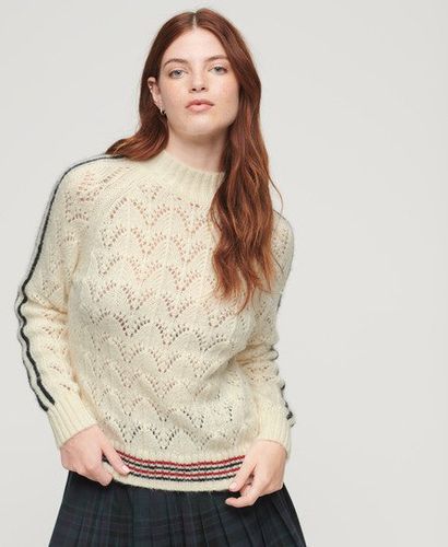 Women's Pointelle Knit Jumper Cream / Ice Stone - Size: 14 - Superdry - Modalova