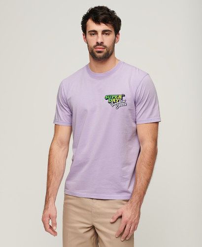 Men's Neon Travel Chest Loose T-Shirt Purple / Light Lavender Purple - Size: M - Superdry - Modalova