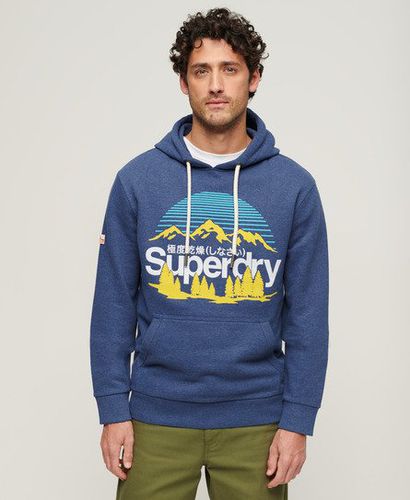 Men's Great Outdoors Graphic Hoodie Blue / Jeans Blue Marl - Size: M - Superdry - Modalova